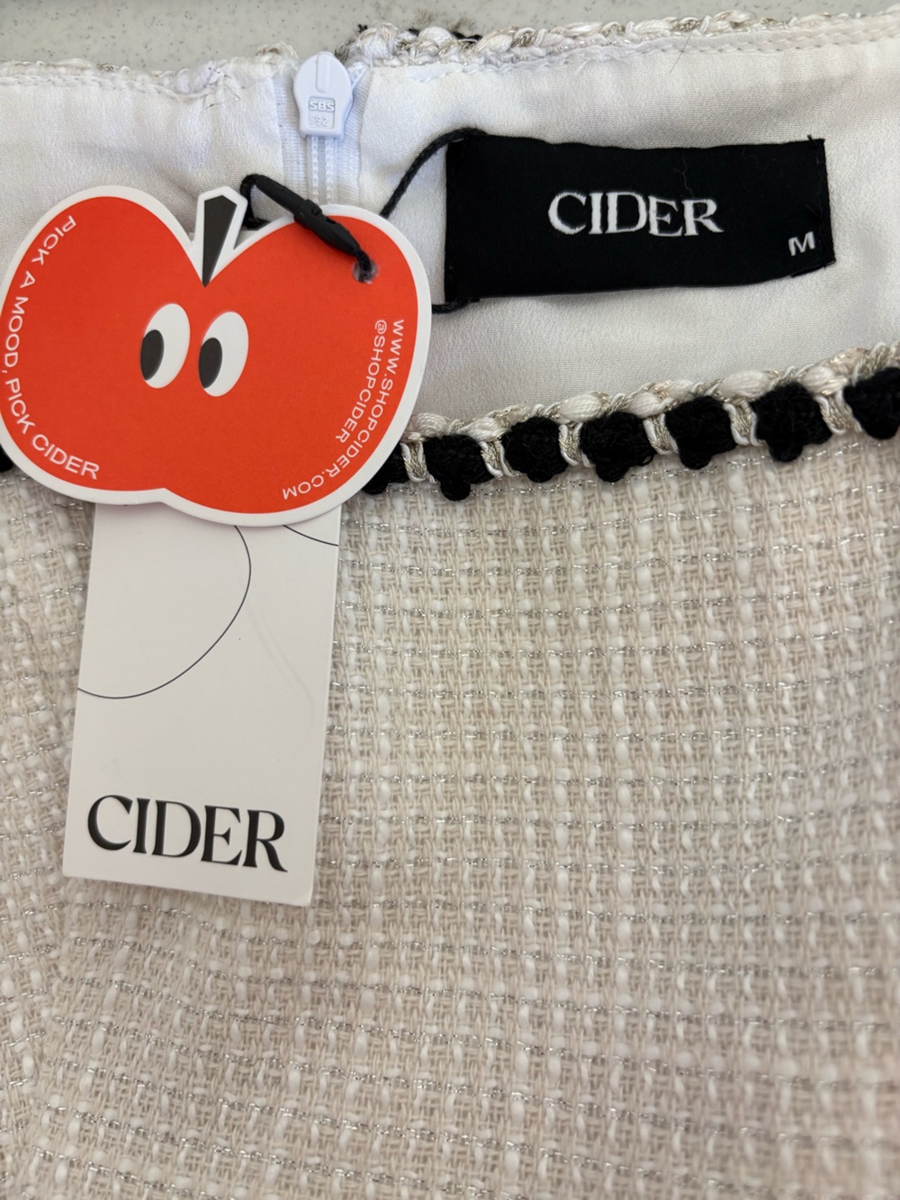 Cider Tweed Mini Dress U Neck Fit & Flare NWT - Picture 5 of 6